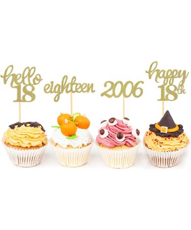 24 Glittery 18th Birthday Cupcake Toppers | 2006 Theme Cake Decoration for Boys | Party Accessories - Buy Online on GoSupps.com