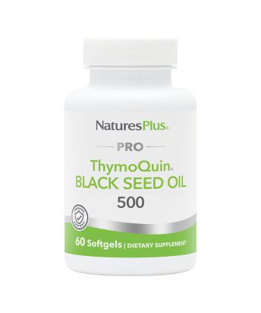 Natures Plus PRO ThymoQuin Black Seed Oil 500 mg - 60 Softgels - Full-Spectrum Cold-Pressed Oil - Gluten Free - 60 Servings