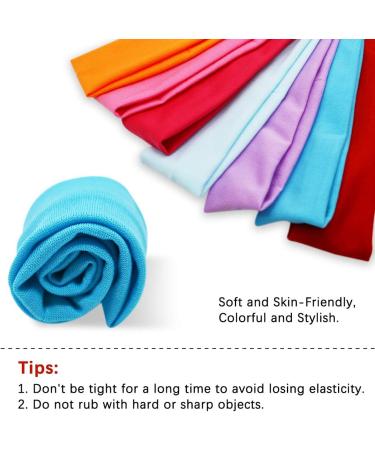 QUMENEY 14pcs Colorful Yoga Headbands - Elastic Sweatbands for Women & Girls | Sporty Fitness & Pilates Accessories - Buy Online on GoSupps.com