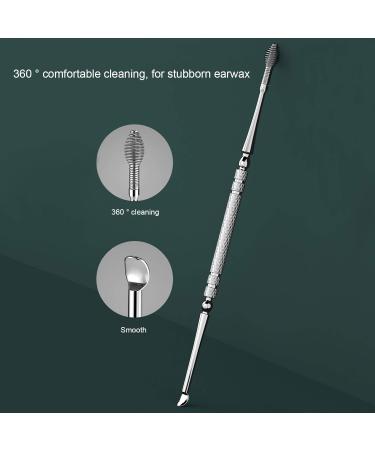 2Pcs/Set Dual-end Ear Pick Set Curette Ear Wax Remover Spiral Spring Earpick Stainless Steel Ear Cleaner - Buy Online on GoSupps.com
