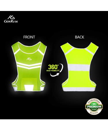 High Visibility Yellow Reflective Running Vest - GoxRunx Safety Gear for Night Running & Cycling - Medium Size - Buy Online on GoSupps.com