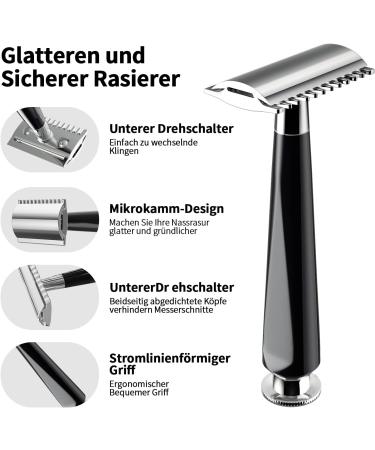 Favali 4 in 1 Razor Set - Complete Wet Shaving Kit with Stand Brush & Blades | Perfect Gift for Men - Buy Online on GoSupps.com