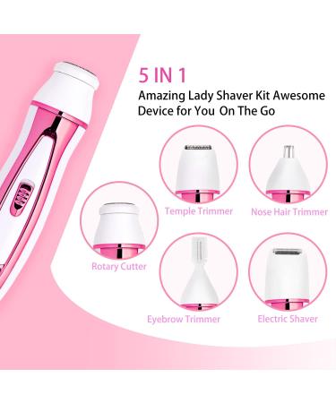 VERY ETERNITY 4 in 1 Lady Shaver Kit - USB Rechargeable Women's Shaver Set for Facial, Body, Nose, Eyebrow & Bikini Trimming (Pink) - Buy Online on GoSupps.com