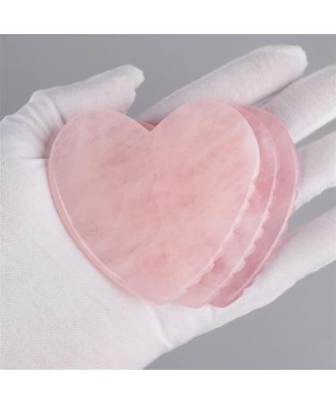 Rose Quartz Sawtooth Gua Sha Scraper Heart Shaped Face Massager for Skin Lifting Slimming Wrinkle Remove Acupuncture 1Pcs - Buy Online on GoSupps.com
