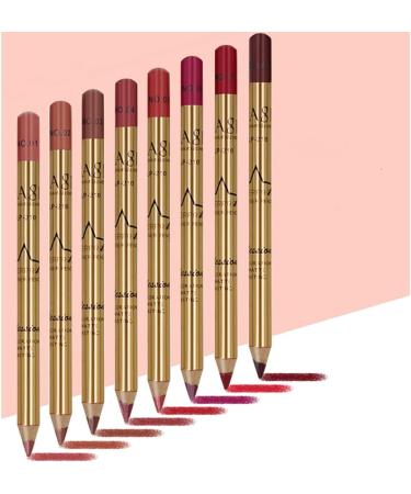 Lip Pencil Set 8pcs LIP LIP CURT KIT TEMPERPHERSHER LIP LIP LIVERS LE DURNATION RETRO LE Lipsticks with Golden Sweat Proof Lip Set - Buy Online on GoSupps.com