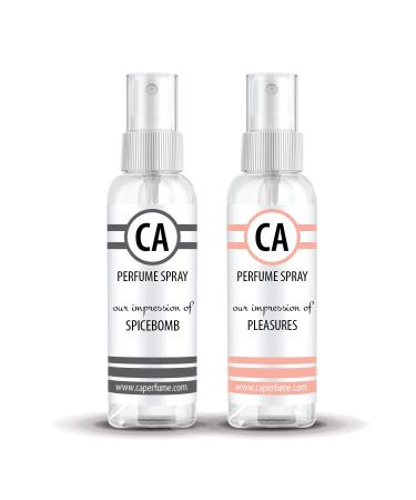 CA Perfume Impression of (Spicebomb + Pleasures) Travel Size Sample Fragrance Refillable Atomizer Long Lasting Eau de Parfum (Cologne) Sprayer / 2 Fl Oz/ 60 ml Spicebomb + Pleasures Impression