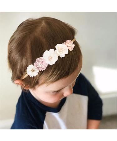 Sjbautyo 3-Piece Baby Hair Band Set | Flower Elastic Hair Jewelry for Newborns & Toddlers | Soft Headbands for Baby Girls - Buy Online on GoSupps.com