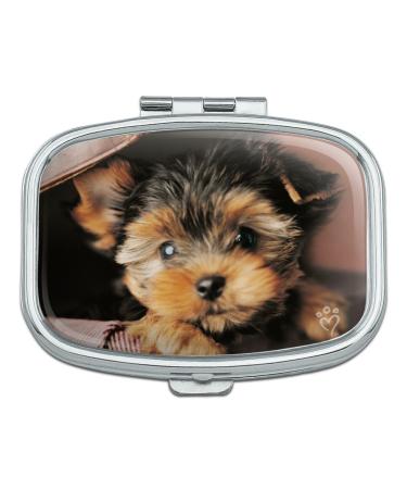 Yorkie Yorkshire Terrier Puppy Dog in Briefcase Trunk Suitcase Rectangle Pill Case Trinket Gift Box