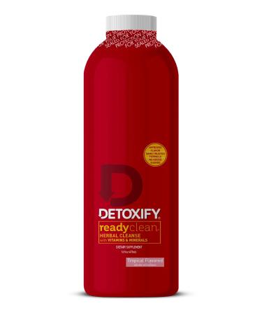Detoxify   Ready Clean Herbal Cleanse   Tropical   16 oz   Professionally Formulated Herbal Detox Drink   Enhanced with Milk Thistle Seed Extract & Burdock Root Extract   Plus Sticker. 1.0 Servings (Pack of 1)