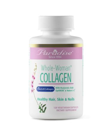 Paradise Whole-Woman Collagen with Biocell Collagen Hyaluronic Acid and Nature's C for Healthy Hair Skin and Joints 120 Capsules 120 Count (Pack of 1)