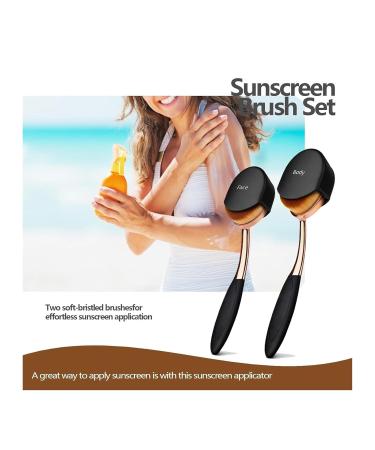 Sunscreen Brush Set - Portable Sunblock Applicator for Kids & Families | Child-Safe Face & Body Protection in Black/Rose Gold - Buy Online on GoSupps.com