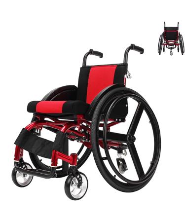 Wheelchair Foldable Lightweight Ultra Lightweight Foldable Wheelchair Aluminum Seat Ultra Lightweight Lightweight Easy to Fold Seat Belt Design(38in/14.9in)