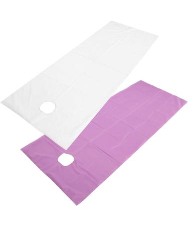 Verdant Touch Disposable Beauty Salon Bed Cover - Waterproof Polyester Massage Bed Sheets (2PCs) | White & Purple Breathable Hotel Bedding Supplies - Buy Online on GoSupps.com