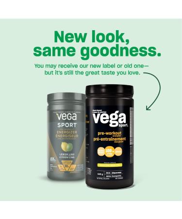 Vega Sport Pre-Workout Energizer Lemon Lime (30 Servings) Vegan Preworkout Energy Powder Gluten Free 100mg Caffeine Non GMO 550g (Packaging May Vary) Lemon Lime 540 g (Pack of 1) - Buy Online on GoSupps.com