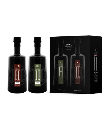 leos LEOS - Gift Set of 2 Olive Oils - H DE leos - Green Fruity and Ripe Fruity - Extra Virgin - 2x100ml - Multimedalists