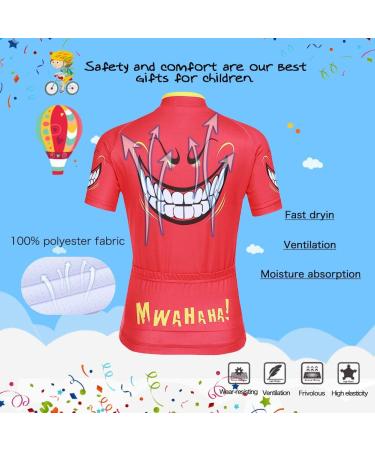 Children's Cycling Jersey Set for Boys & Girls | YFPICO Short Sleeve Bike Jersey & Shorts with Seat Pad - Red (Size 104-110) - Buy Online on GoSupps.com