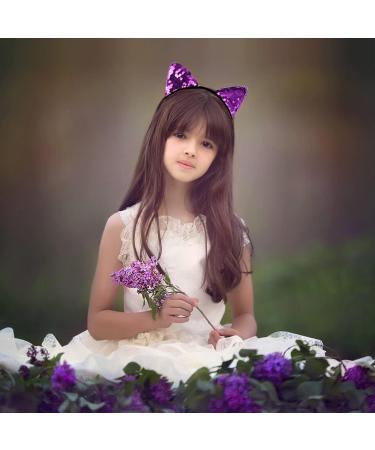 FRCOLOR 8 Pieces Sequin Cat Ears Headbands Reversible Shiny Sequin Hair Hoops Bling Hairband Hair Accessories for Women Girls - Buy Online on GoSupps.com