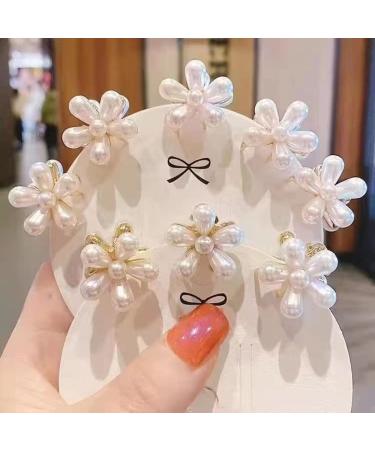 12Pcs Mini Pearl Flower Hair Clips - White Hair Claw Barrettes for Women & Girls | Wedding, Birthday Party Favor - Buy Online on GoSupps.com