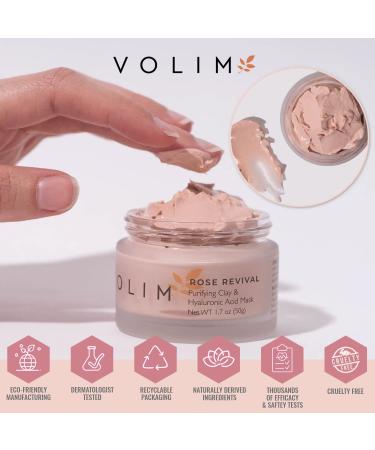 Rose Revival Purifying Clay & Hyaluronic Acid Facial Treatment Mask - Hydrate Cleanse & Revitalize Your Skin | International Shipping Available - Buy Online on GoSupps.com