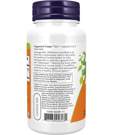 NOW Ashwagandha Ext 90 Count SUPPLEMENT - Buy Online on GoSupps.com