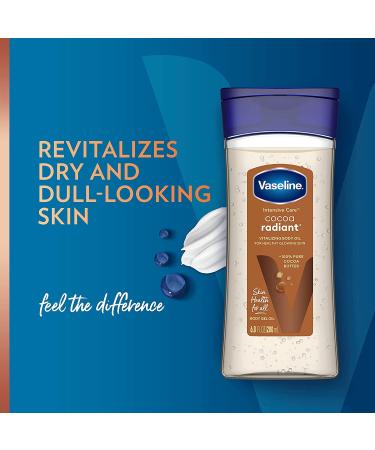 Vaseline Intensive Care Cocoa Radiant Body Gel Oil 6.8 oz | Cocoa Butter Scented | Hydrating Skin Moisturizer - Buy Online on GoSupps.com