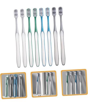 Partykindom 8-Piece Travel Toothbrush Set - White Manual Toothbrushes for Men | Comfortable & Easy to Use | Reduce Tooth Spots - Buy Online on GoSupps.com