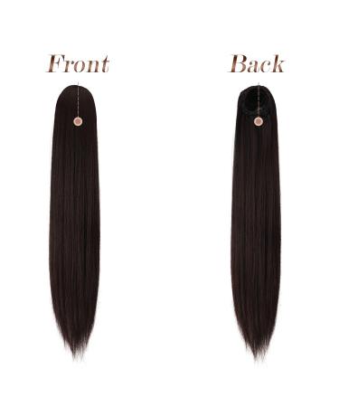 Buy Feshfen 70 cm Dark Brown Ponytail Extensions - Long Straight Braid Hairpiece - Synthetic Drawstring Hair Extensions for Women - Buy Online on GoSupps.com