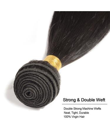 Elailite Remy Brazilian Human Hair Extensions - 14 Inch Straight Weave Bundle 100G #1B Natural Black for Women - Buy Online on GoSupps.com