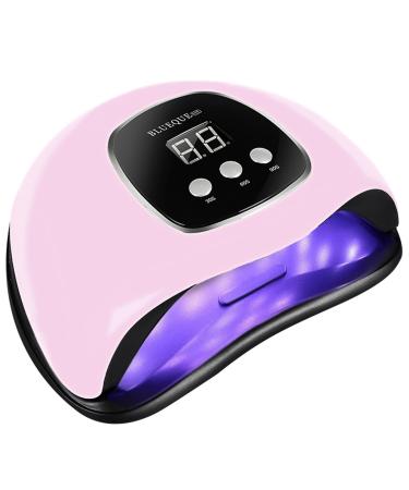 BIGBEAR UV Light for Nails, 48W UV LED Nail Lamp for Gel Polish, Fast Nail Dryer with Automatic Sensor, 3 Timer Setting, Small and Portable, LED Nail Light for Fingernail and Toenail Nail single (pink)