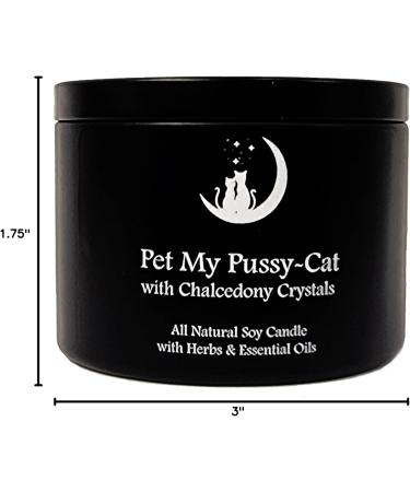 Pet My Pussycat Candle - Natural Soy Candle with Herbs Crystals & Essential Oils for Wiccan Pagan Hoodoo Rituals & Magic Spells - International Shipping Available - Buy Online on GoSupps.com