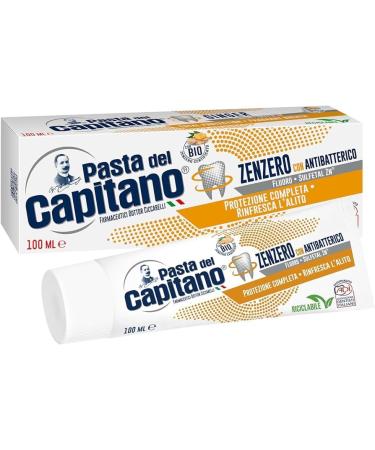 8x Pasta del Capitano Ginger Toothpaste 100ml - Complete Teeth Protection + Free Keychain - International Shipping Available - Buy Online on GoSupps.com