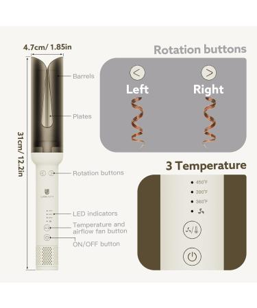 Rotating Curling Iron - Anti-Scald Automatic Curler 1.25 Inch | Adjustable Heat & Fast Heating | Safe Hair Styling Tool (White - Buy Online on GoSupps.com