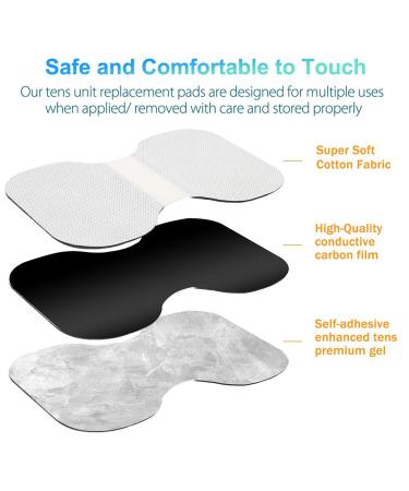 LotFancy TENS Unit Replacement Pads 4PCS 4.3 x 6 Adhesive Electrode Pads for Electrotherapy EMS Muscle Stimulation Machine Butterfly Shape - Buy Online on GoSupps.com