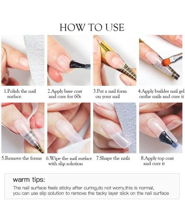 Gel Builder for Nails 3 Colours 20 g Clear Pink White Nail Extension Gel Kit Hard Gel for Nails Builder Nail Gel Kits with Nail Shapes and Acrylic Nail Brush for Nail Art Manicure - Buy Online on GoSupps.com