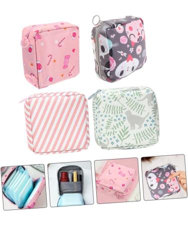 KOMBIUDA 4pcs Sanitary Napkin Storage Bags - Cute Zipper Period Pouch Set for Teen Girls - Travel Toiletry Bag Organizer - Buy Online on GoSupps.com