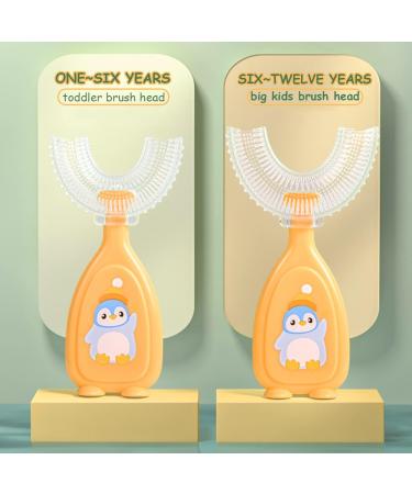 3 Pack U-Shape Children's Toothbrushes - 360 Mouth Cleaning Soft Silicone (Ages 2-6) - Buy Online on GoSupps.com