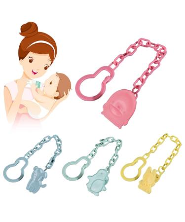 4 Set pacifier chains for babies Pacifier Clip Chain suitable for pacifiers soft pacifier chain set with adapters for bite toys and baby shower.