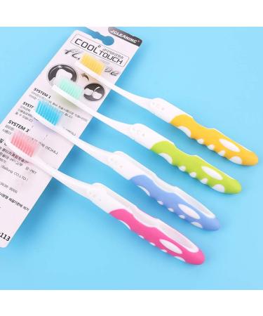 4-Pack Foldable Travel Toothbrushes - Soft Manual Toothbrushes for Sensitive Gums in Pink Yellow Blue & Green - Buy Online on GoSupps.com