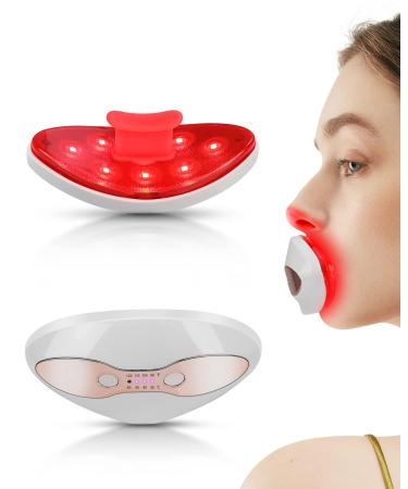 Red Light Device, FERNIDA 2 in 1 Lip and Eye Care Tool with Heated for Anti-Aging, Smooth Lip Wrinkles, Lip Plumper and Reduce Dark Circles, 4 Levels Heating Temps, White
