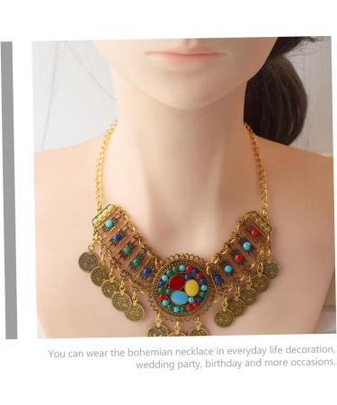 Women Necklace Headpiece Bohemian Necklace Retro Decor Metal Trim Women Jewelry Necklace Neck Chain Necklaces for - Buy Online on GoSupps.com