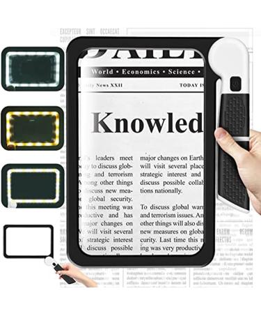 Tovmekdjn Full-Page 5X Magnifying Glass Rectangular Handhold Magnifier for Reading with 48 LED Lights - Buy Online on GoSupps.com