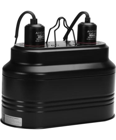 Buy Aiicioo Double Light Reptile Dome Lamp - 160W Dual Switch Heating & Lighting Solution for Tanks - Buy Online on GoSupps.com