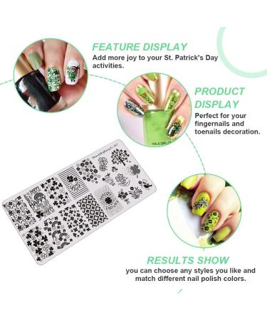 EXCEART Nail Art Stamp Set - 2pcs Patrick's Day Stamping Templates for Manicure | Metal Nail Printing Plates - Buy Online on GoSupps.com