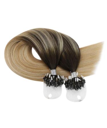 Moresoo Microring Extensions | Real Hair 1g Ombre Micro Loop #2/27/613 | Dark Brown to Caramel Blonde | 50 cm Remy Cold Fusion Hair Extensions - Buy Online on GoSupps.com