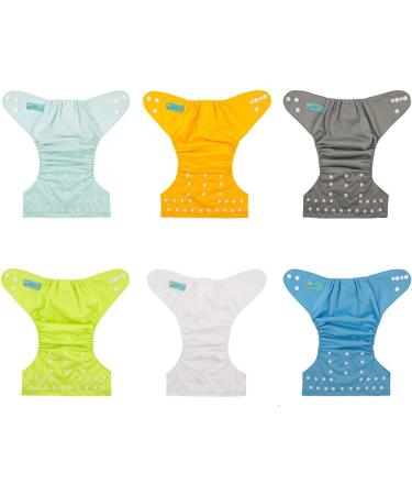 Alva Baby 6 Pack Pocket Cloth Diapers & 12 Inserts Adjustable Washable Nappies for Eco-Friendly Parenting 18 Pieces (1 Pack) - International Shipping Available - Buy Online on GoSupps.com