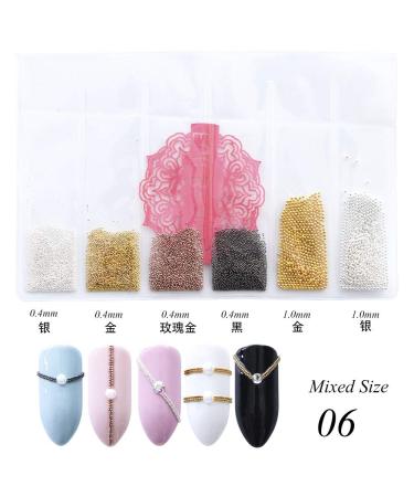 0.4mm Mixed Color 3D Micro Steel Pearl Nail Art Decorations - Mini Caviar DIY Charms & Studs for Manicure | International Shipping - Buy Online on GoSupps.com