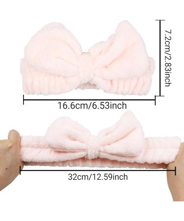 Headband for Washing Face and Makeup 2 Pieces Elastic Bow Tie Hairband for Shower Sports Spa Skincare Beauty Head Wraps Hair Accessories for Women Girls Men Boys Pink and Blue - Buy Online on GoSupps.com