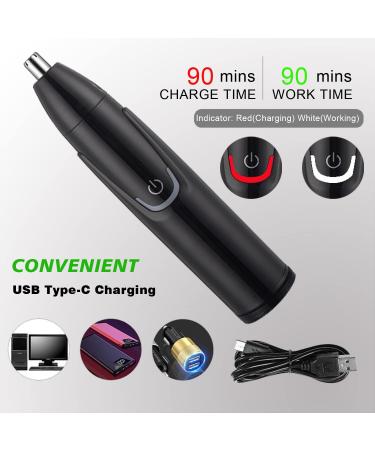 GOMINYUF Nose and Ear Hair Trimmer - Professional Wet/Dry Eyebrow & Facial Hair Clipper for Men & Women Hypoallergenic Dual Edge Blade 9000 RPM Quick Shave - Easy to Clean Black - Buy Online on GoSupps.com