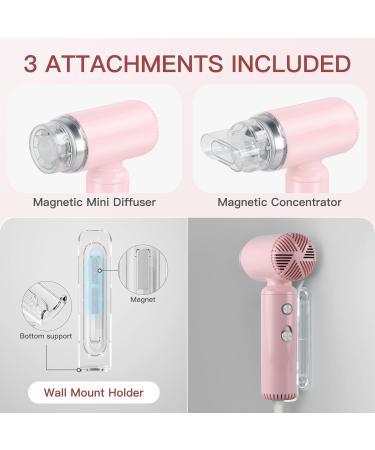 Super Mini Ionic Hair Dryer - High-Speed Travel Blow Dryer with 200 Million Negative Ions 110 000RPM Brushless Motor - Pink Lightweight & Portable for Home Salon - Buy Online on GoSupps.com