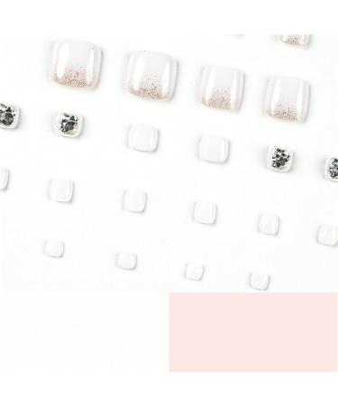 FEIlei False Toenails White Artificial Short Toenails Full Cover Toe Nails for Women - Buy Online on GoSupps.com